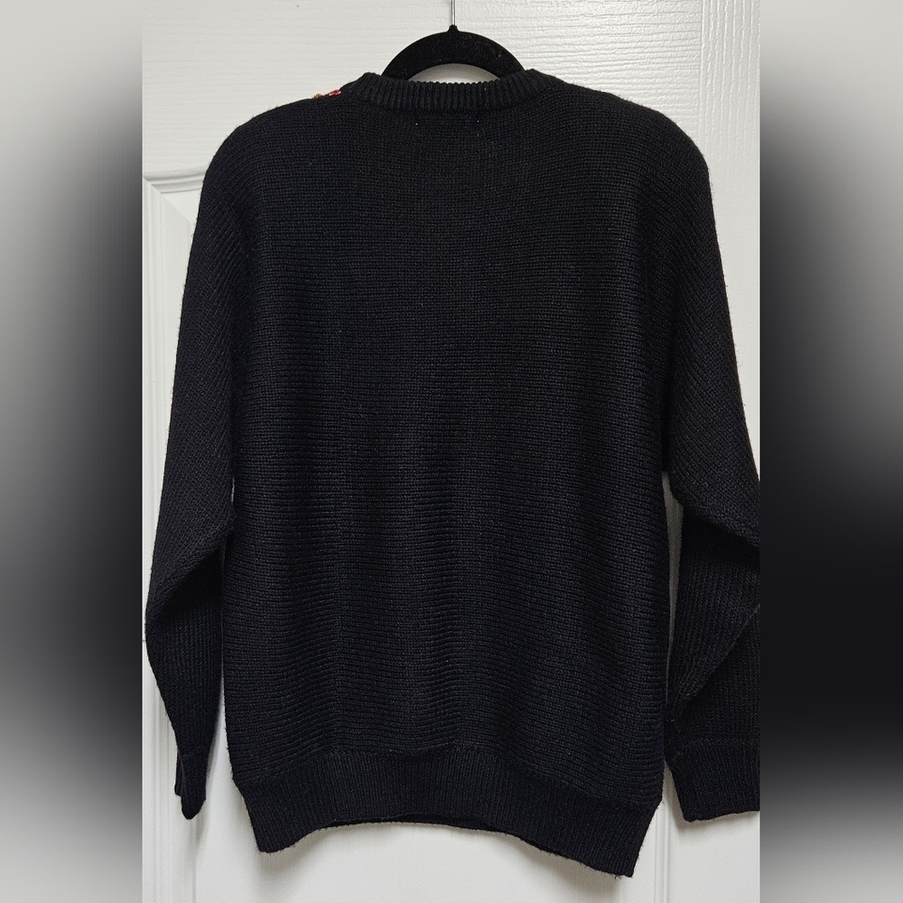 Alfred Dunner Vintage Black Sweater with Colorful Sequin Design. - Picture 2 of 7